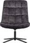 WOOOD Job Draaifauteuil - Velvet - Antraciet - 101x70x85
