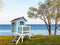 AXI Beach Lodge XL Speelhuis in Caribisch Blauw - Met Verdieping en Witte Glijbaan - Speelhuisje voor de tuin / buiten - FSC hout - Speeltoestel voor kinderen