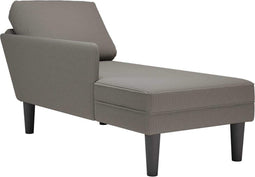 vidaXL - Chaise - longue - met - kussen - corduroy - stof - lichtgrijs