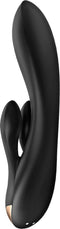 Satisfyer, vibrator, Bluetooth Rabbit, Double Flex, 20 cm, met app, 3 motoren, gemaakt van volledig siliconen, oplaadbaar, waterdicht