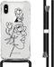 iMoshion Hoesje Geschikt voor iPhone Xs / X Hoesje Met Koord - iMoshion Design Hoesje met Koord - Zwart / Transparant / Woman Flower