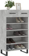 vidaXL - Schoenenkast - 60x35x105 - cm - bewerkt - hout - betongrijs