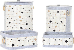 Basket spelset DKD Home Decor Sterren Bamboe 36 x 36 x 50 cm (4 pcs)