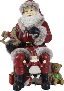 Kerstman polyresin l17b22.6h30 cm rood kerst