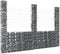 vidaXL - Schanskorf - U-vormig - met - 5 - palen - 500x20x100 - cm - ijzer
