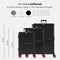 ONYX 3-delige Kofferset - Handbagage en Check-in koffer - TSA slot - 360° Spinner wielen - Zwart (3-delig)