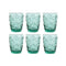 Glazenset Home ESPRIT Turkoois Kristal Mediterrane Met reliëf 290 ml (6 Stuks)