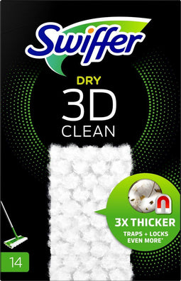 Swiffer Dry 3D clean stofwisdoekjes navulling doosje a 14 stuks