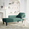 vidaXL - Chaise - longue - met - kussen&rechterarmleuning - fluweel - donkergroen