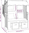 vidaXL - Strandstoel - met - kussens - poly - rattan - en - hout - wit - en - grijs
