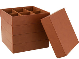 J-Line juwelendoos 4 Delen - hout/kunstleder - cognac