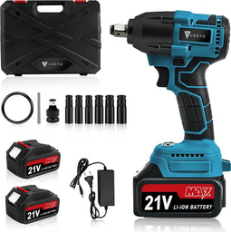 Vesto® VESTO-DBL11 - Accu Slagmoersleutel - 21V 600Nm incl. 2 accu's en koffer (2 stuks)