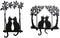 Home ESPRIT - Decoratieve figuren - Zwart Katten Shabby Chic 43 X 1 X 70 CM (2 stuks)