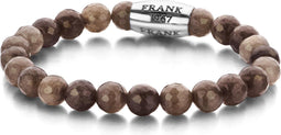Frank 1967 7FB-0060 - Heren armband - Edelsteen - Bruin - 20 cm