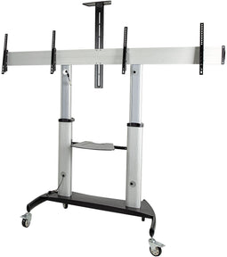 Startech.com STNDMTVDUO - Dual TV Standaard op Wielen - Verstelbare hoogte en kantelbaar - Max. 60" (2 stuks)