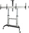 Startech.com STNDMTVDUO - Dual TV Standaard op Wielen - Verstelbare hoogte en kantelbaar - Max. 60