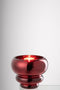 J-Line theelichthouder/vaas Julia - glas - donkerrood - Ø 15.5 cm