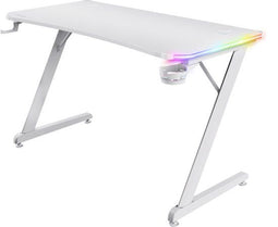 Trust GXT 709W Luminus Gaming Bureau - RGB Verlichting - Bekerhouder - Headset houder - Wit