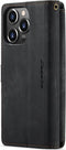 Caseme - Geschikt voor iPhone 14 Pro - Vintage 2 in 1 portemonnee hoes - Zwart