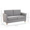 HOMCOM® tweezitsbank | Afneembare kussens | Linnen, schuimstof, rubberhout | Lichtgrijs | 141 x 65 x