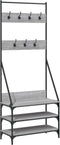 vidaXL - Kledingrek - met - schoenenrek - 72x34x184 - cm - grijs - sonoma - eikenkleur