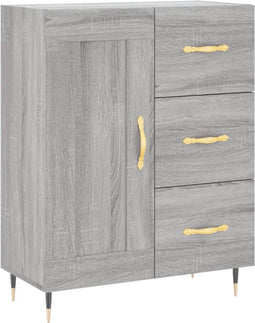 vidaXL - Dressoir - 69,5x34x90 - cm - bewerkt - hout - grijs - sonoma - eikenkleurig