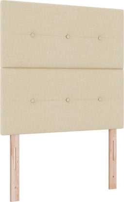 vidaXL - Hoofdbord - met - Knopen - Crème - 80 - cm - Stof