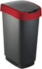 Rotho Twist - Afvalbak 50L - BPA-vrij - zwart/zilver