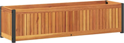 vidaXL - Plantenbak - 110x30x27,5 - cm - massief - acaciahout - en - staal