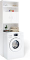 Casaria Wasmachine Kastje - 2 deuren 185x63x20cm - wit