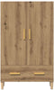 vidaXL - Hoge - kast - 70x31x115 - cm - bewerkt - hout - artisanaal - eikenkleur