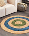 HOVIT - Vloerkleed - Blauw/groen - 140 cm - Jute