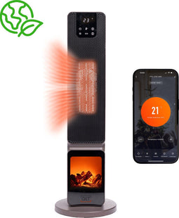 QLT 23C18/23000 - Keramische Kachel met Sfeerhaard - Wifi App Bediening 2000W Zwart