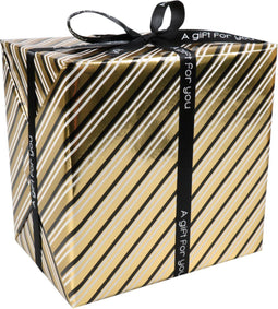 Klika - Cadeaupapier | 50cm | 200m | Party stripe | zwart/goud