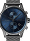 BOSS Jet - Herenhorloge - 41 mm - Blauwe wijzerplaat - Grijze Milanese band