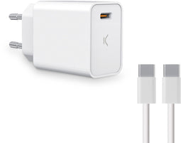 Ksix 20 W - Wandlader - Power Delivery 3.0 - USB-C - Wit