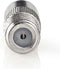 Nedis Satelliet- en Antenne-Adapter | IEC (Coax) Male | F-Female | Vernikkeld | 75 Ohm | Recht | Metaal | Zilver | 1 Stuks | Window Box