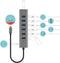i-tec C31HUBMETAL703 - USB-C Charging Metal HUB - 7 Poorten - Grijs
