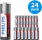 Philips LR6P24P/10 - Power Alkaline AA-batterijen - Voordeelverpakking 24 stuks - Zilver/Rood