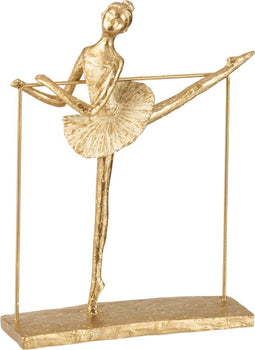 J-Line decoratie Ballerina Been Opzij - polyresin - goud