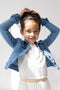 Like Flo F211-5841 - Meisjes Jurk - Off white met gouden glitter - Maat 140