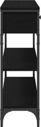 vidaXL - Consoletafel - Zwart - Eiken - 100x25x75 - cm - Geengineerd - Hout - & - Staal