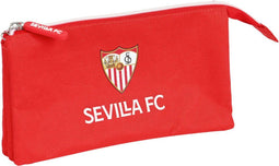 Pennenetui met 3 vakken Sevilla Fútbol Club Rood (22 x 12 x 3 cm)