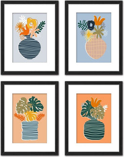 Schilderij DKD Home Decor Vaas (35 x 2,5 x 45 cm) (4 Stuks)