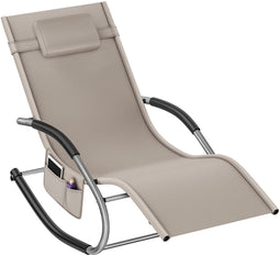 tectake® Ligstoel Taya - Ergonomisch Ligbed met Schommelfunctie - Beige