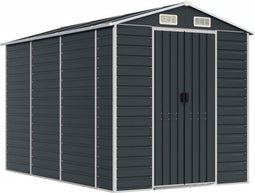 vidaXL - Tuinschuur - 191x300x198 - cm - gegalvaniseerd - staal - antracietkleurig