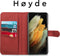 Høyde - Vegan lederen bookcase hoes - 100% Biologisch Afbreekbaar - Geschikt voor Samsung Galaxy S21 Ultra - Rood