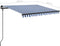 vidaXL - Luifel - automatisch - uittrekbaar - met - palen - 3x2,5 - m - blauw - en - wit