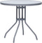 vidaXL - Tuintafel - 80 - cm - staal - en - glas - lichtgrijs