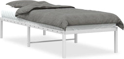 vidaXL - Bedframe - metaal - wit - 75 - x - 190 - cm